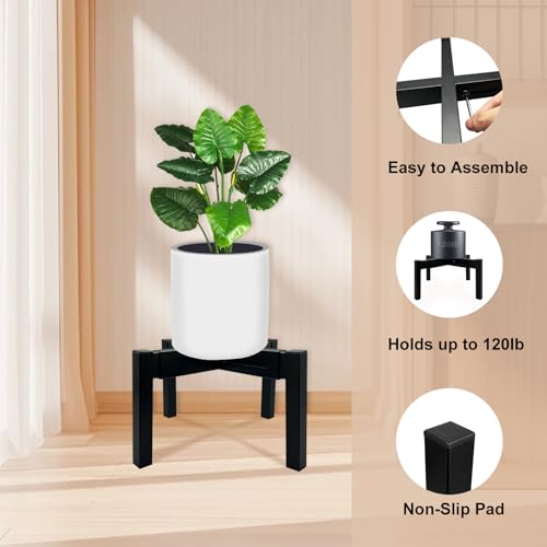Heavy Duty Adjustable Metal Plant Stand for 10" (3 - Mini / Mini Black 10-16")