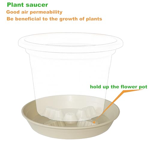 4 Pack Plant Saucer 10 inch (10"-4 Pack / Beige)