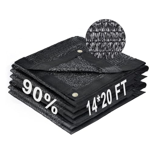 Shade Cloth for Garden (14FTx20FT / 90% Shade-Black)