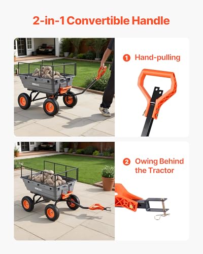 10 Cu.Ft 1200LBS Poly Garden Cart Dump Wagon (Grey01)
