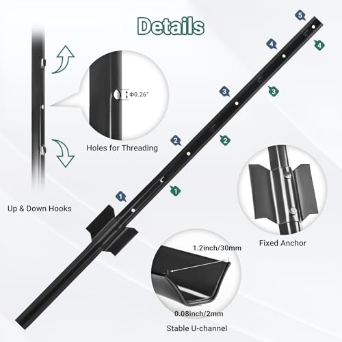 Metal Fence Posts 3 FT Black (Black / 3FT-16Pack)