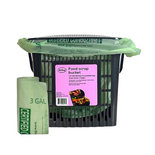 Countertop Kitchen Compost Bin & 25 Count 3 (3 Gallon/With Bin)