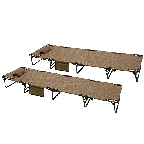 Portable Folding Camping Cot Lightweight (Khaki 76L x24.8W x 8.6H")