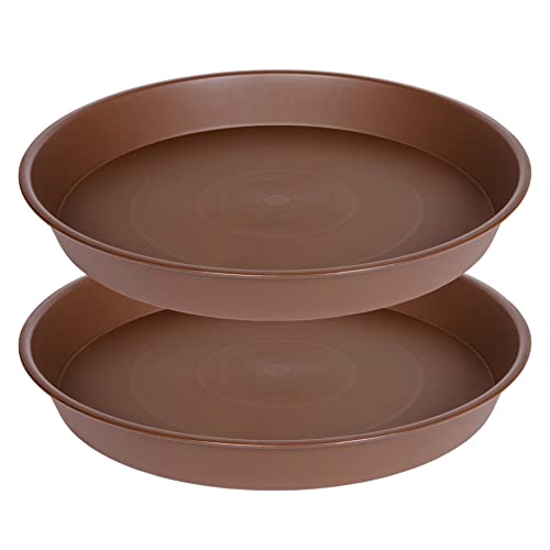 2 Pack of 20 21 inch Plant Saucer Round (21" (2 pack) / Chocolate)