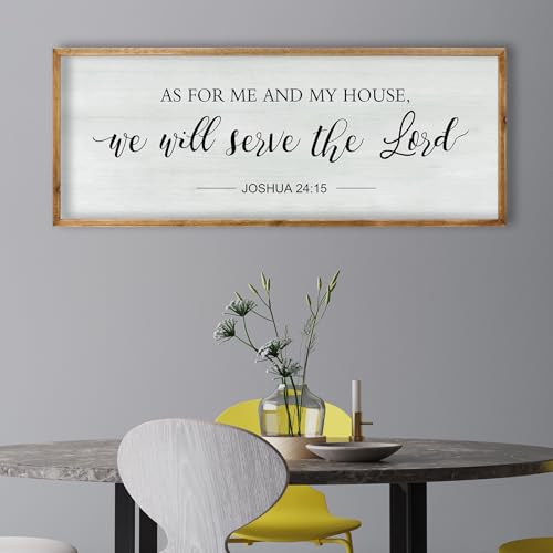 As for Me and My House We Will Serve the Lord Wall Decor 40"×15" Wood (40"L x 15"W / As for Me and My House (Wood))