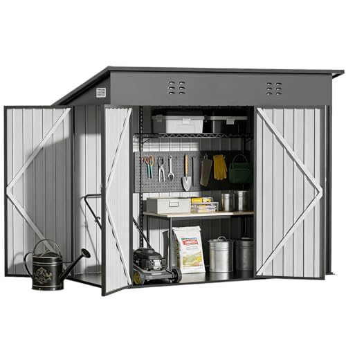 Shed Outdoor Storage Shed Metal (Gray / 7'*3')