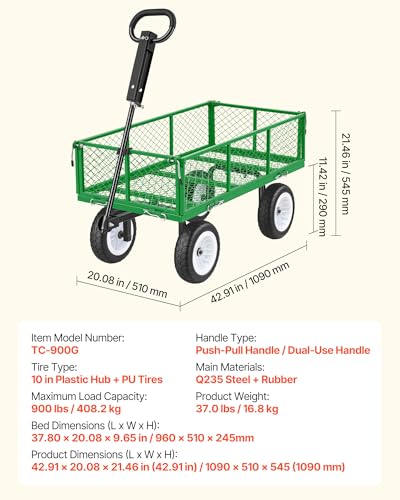 900 LBS Steel Garden Cart (Green)