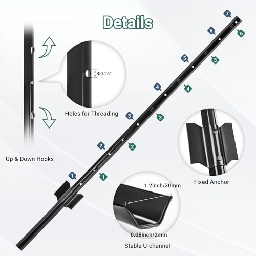 Metal Fence Posts 4 FT Black (Black / 4FT-10Pack)