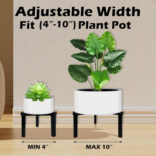 Three Legs Adjustable Metal Plant Stand for 5" (3 - Mini / Mini 3Legs Black 5-10")