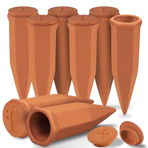 Large Terracotta Watering Spikes with Lids