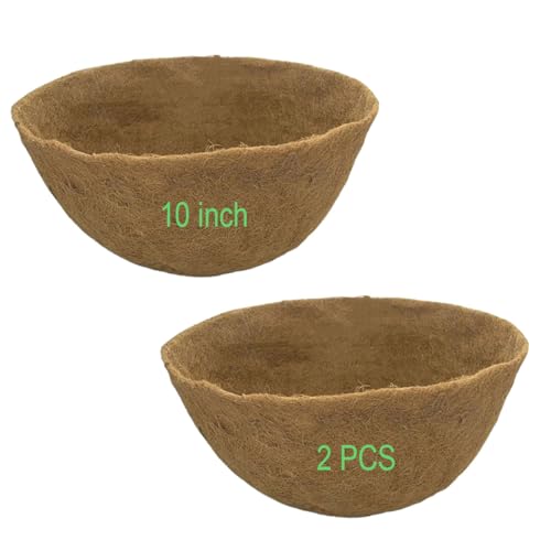 2PCS 10 Inch Round Coco Liners for Hanging Basket (10 Inch)
