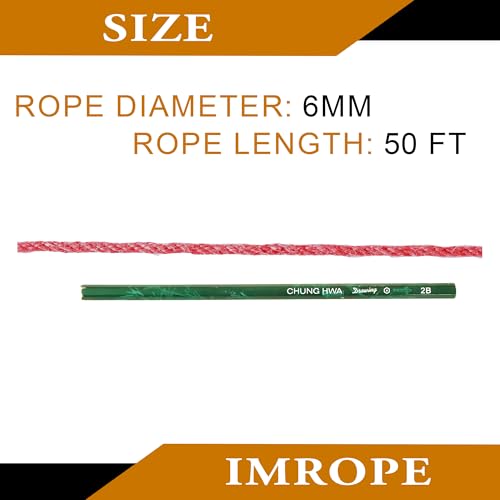 6mm x 50 Feet Red Jute Rope (Red / 6mm x 50 Ft)