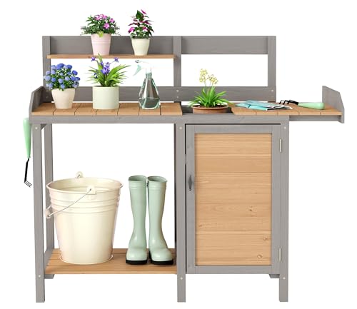 Wooden Potting Bench Table with Sink