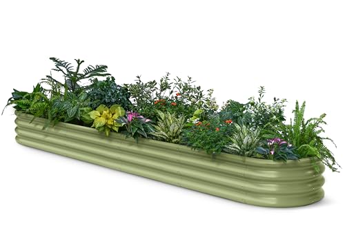 Galvanized Raised Garden Bed 10x2x1 ft (Green / 10x2x1ft)