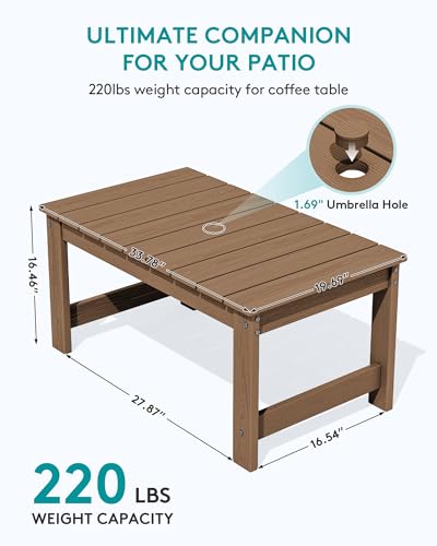 3 Piece Adirondack Bench Set (Brown / 2 bench & 1 coffee table)