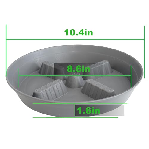 4 Pack Plant Saucer 10 inch (10"-4 Pack / Gray)