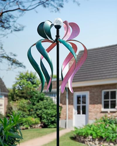 89" Wind Spinner Outdoor with Solar Light (Dancing Ribbon)