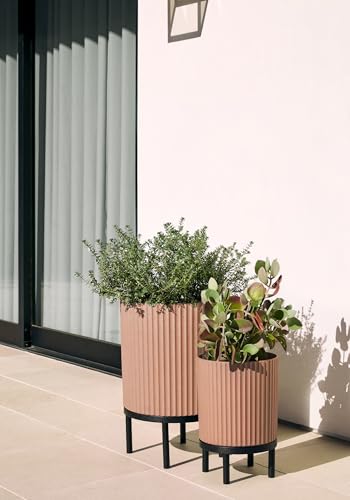 Demi Series Raised Duo Planters (Terracotta/Black / Bundle - 2 Pack)