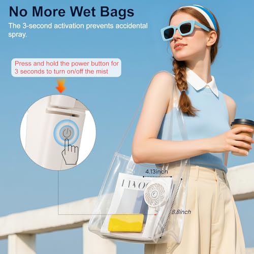 Upgraded Portable Handheld Misting Fan (HF318C / Beige)