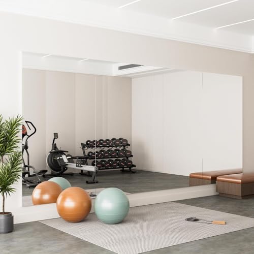 Gym Mirror 75"x47" 4 (Silver -4pcs / 75 x 47 inch)