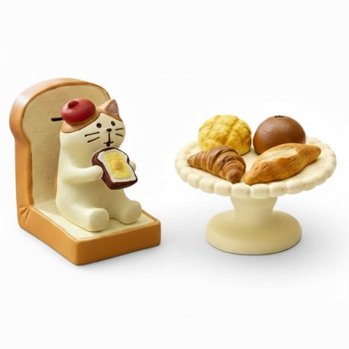 Cute Mini Bread Cat Figurine Set (Bread Set)