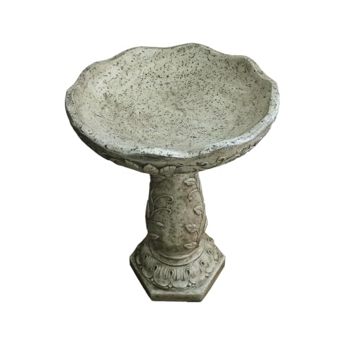 23.62" H Modern Resin fiber Outdoor Bird Bath (23.62''H)