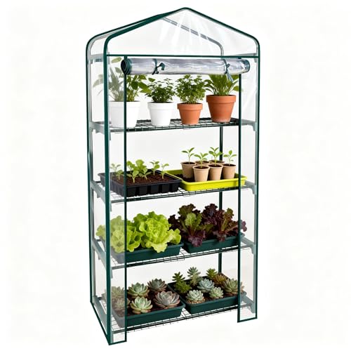 Garden 50% Extra Wide Mini Greenhouse 4 Tier Portable Plant Green House 40in Wide (4-Tier)