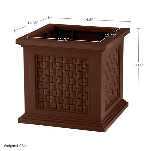 Rattan Style Outdoor Planter Box (Brown)