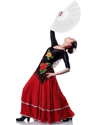 2 Pack Large Folding Hand Fan for Men (2 White)