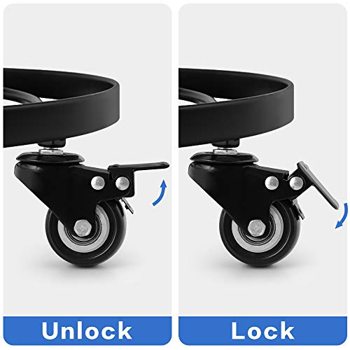 Amagabeli 2 Pack 14" Plant Caddy with Wheels Heavy Duty Iron Potted Rolling Plant Stand Dolly with Brake Metal Planter Flower Pot Rollers Movers Indoor Outdoor Trolley Casters Coaster (14 inch x 2 pack)