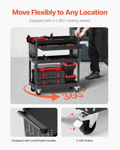 4 Tier Tool Cart with Wheels