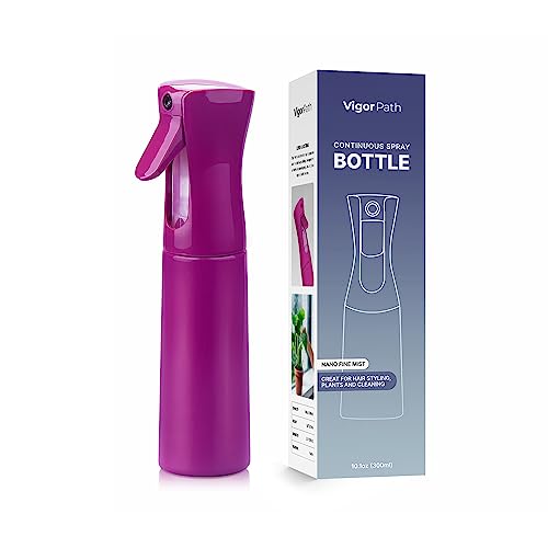 Continuous Mist Purple Spray Bottle 300ml Fine Mist for Hair (Light Purple - 10oz)