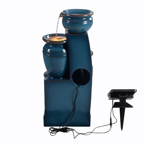 28.74 in. 4 Tier Cascading Bowl Water Fountain (Blue)
