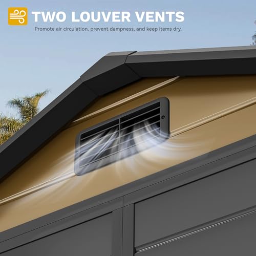 6x4 FT Outdoor Storage Shed with Reinforced Floor (Brown / 6 x 4 FT)