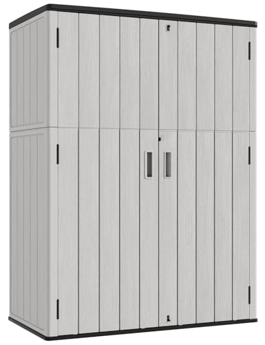 Outdoor Vertical Storage Shed (Gray / 57 Cu.ft)