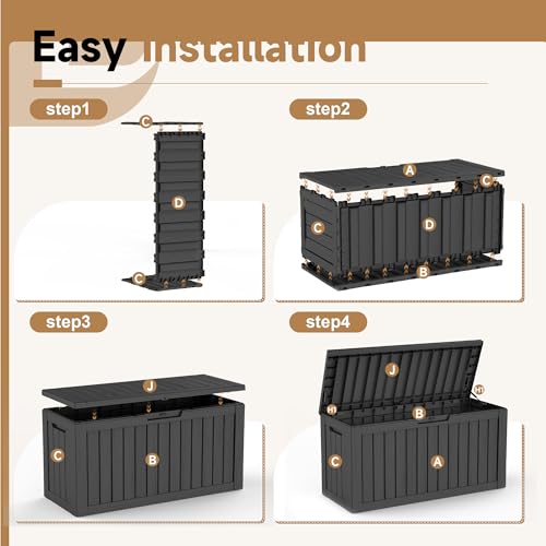 85 Gallon Outdoor Deck Box (Black / 85 Gallon)