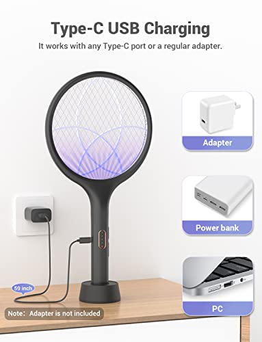 Electric Fly Swatter 4000V Bug Zapper Racket Dual Mode