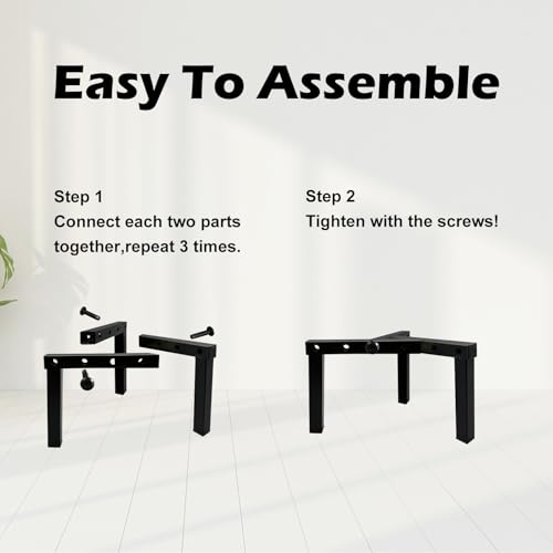 4 Pcs Three Legs Adjustable Metal Plant Stand for 5" (3 - Mini / Mini 4Pcs 3Legs Black 5-10")