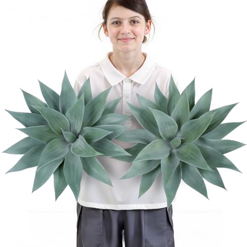 Artificial Outdoor Blue Agave Plant (Blue*2 / 28 Inches)