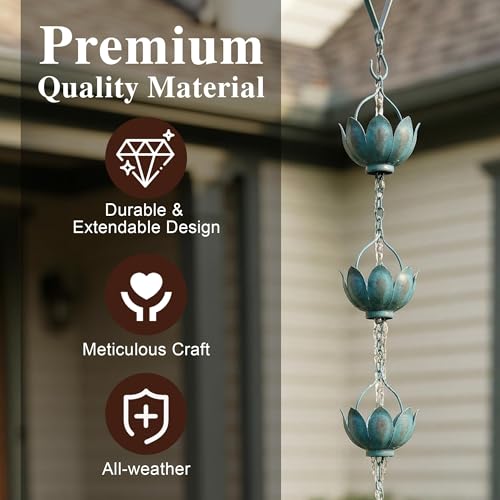 8.5 FT Rain Chain for Gutters