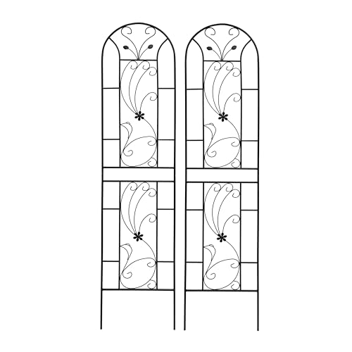 Metal Garden Trellis Rustproof Trellis for Climbing Plants Outdoor Flower Support Peacock Style