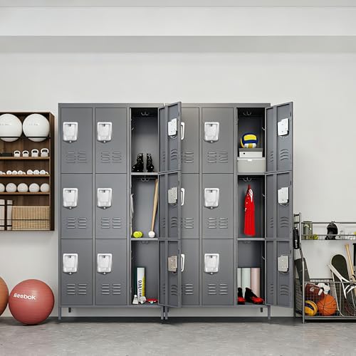 9 Doors Metal Employee Locker (9 Door-Upgraded / Grey)