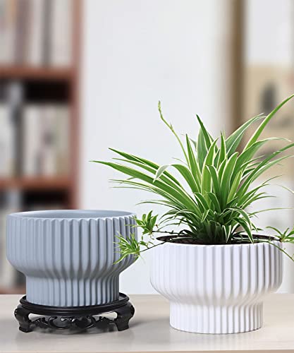 Puoyik 2 Piece Set of Flower Pots 8 (7.8/5.9 Blue)