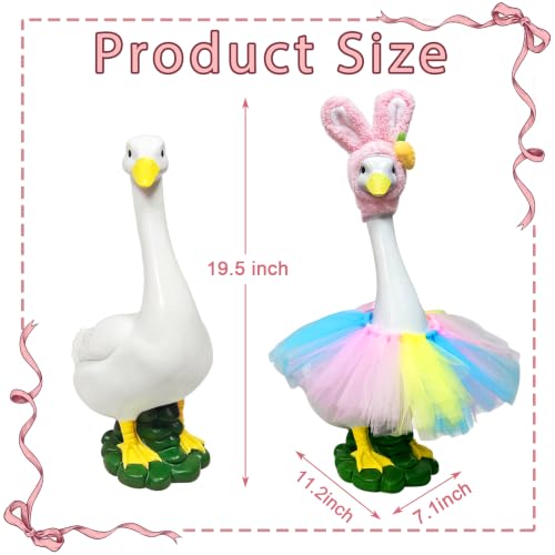 Porch Goose Statue (rabbit ear hat goose)