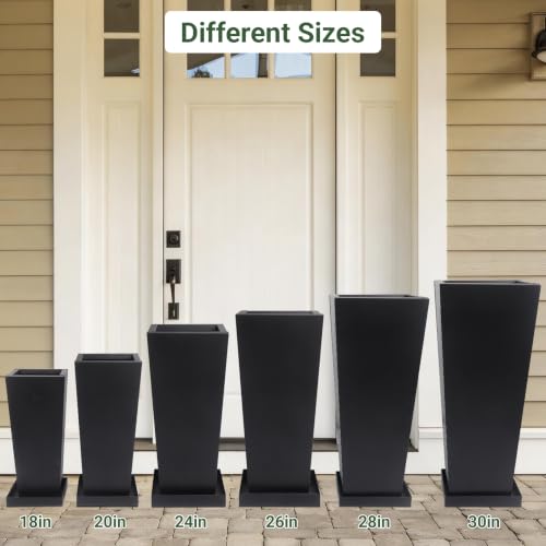 18" Metal Tall Outdoor Planters Set of 2 (18" H)