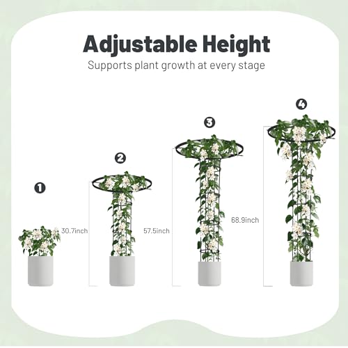 Umbrella Top Garden Trellis for Climbing Plants Outdoor (Tall - 68.9" Height / Umbrella Shape)