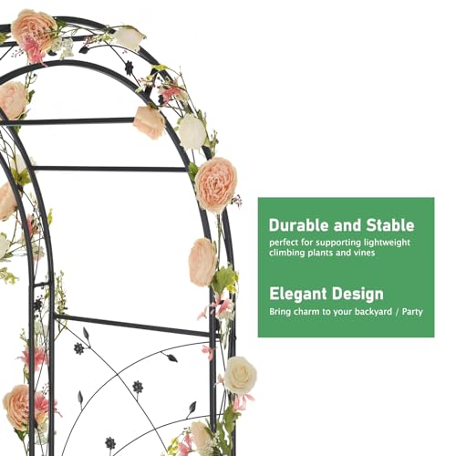 Garden Arbor Arch Archway for Wedding Ceremony Party (Black / 83.9x55.1x22.8)
