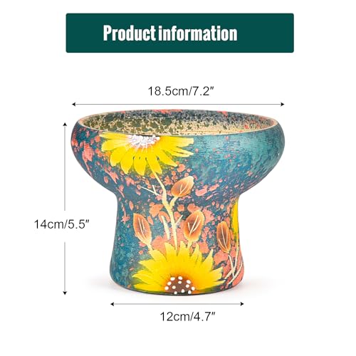 7.5 Inch Large Succulent Plant Pots (Blue & Yellow (Dia.: 7.5inch & H: 5.7inch))