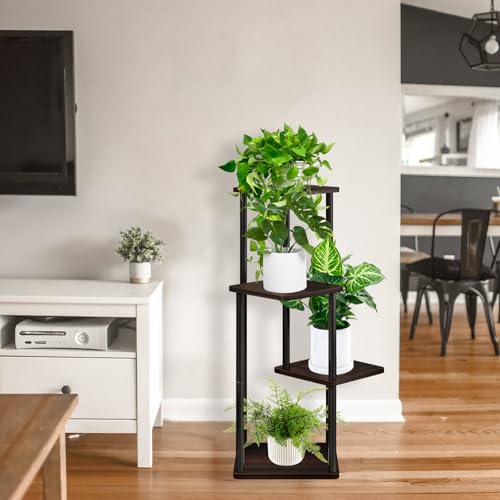 4 Tier Wooden Flower Shelf