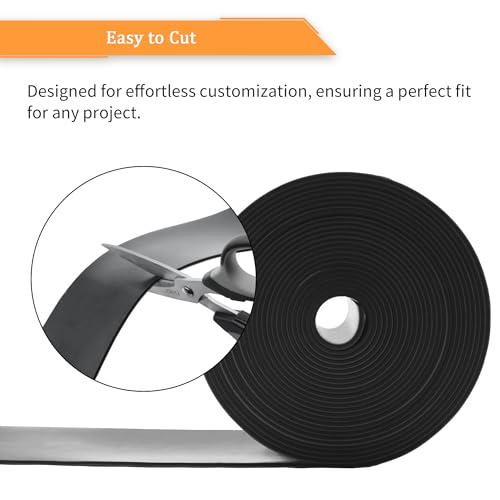 Solid Neoprene Rubber Strips with Adhesive Backing 1 (3" X 25' / .062" thick (Adhesive）)
